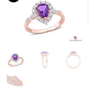 NWOT 10kt Rose gold and Amethyst